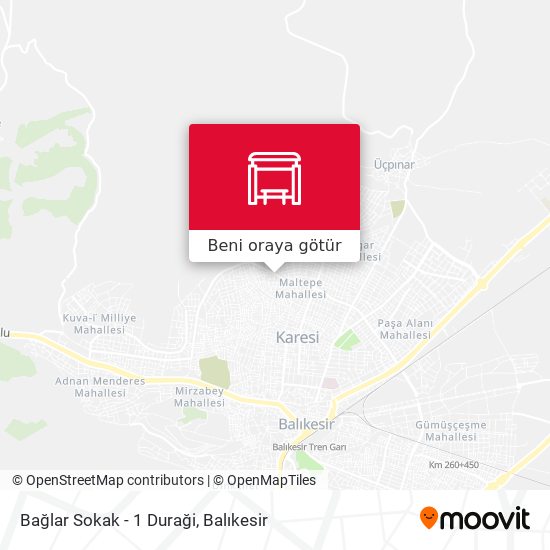 Bağlar Sokak - 1 Duraği harita