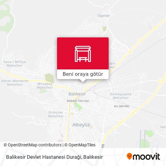 Balikesir Devlet Hastanesi Duraği harita