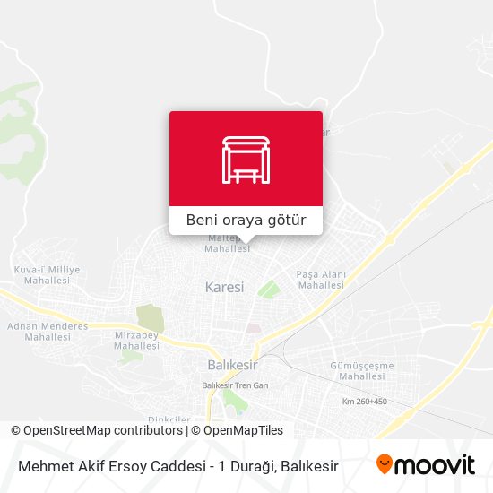 Mehmet Akif Ersoy Caddesi - 1 Duraği harita