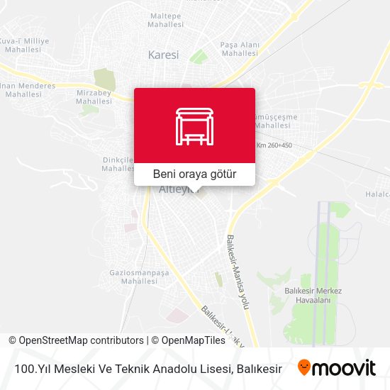 100.Yıl Mesleki Ve Teknik Anadolu Lisesi harita