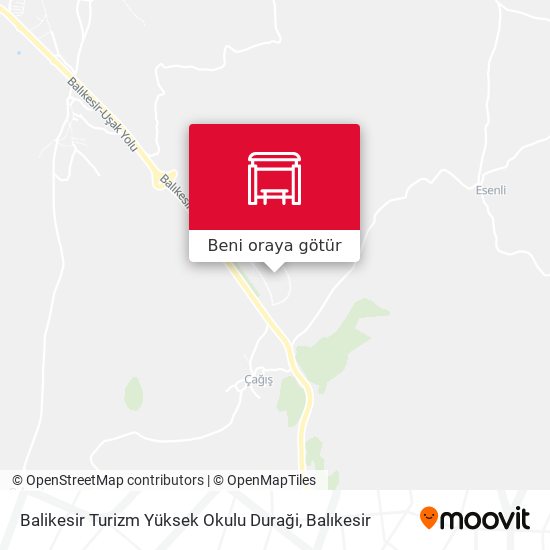 Balikesir Turizm Yüksek Okulu Duraği harita