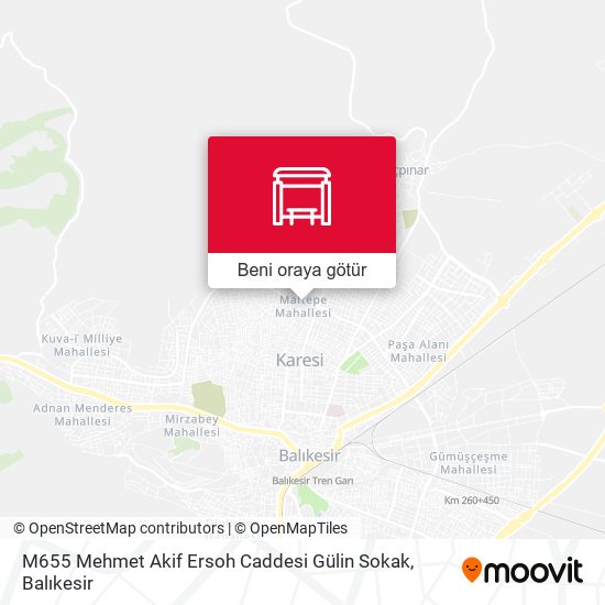 M655 Mehmet Akif Ersoh Caddesi Gülin Sokak harita