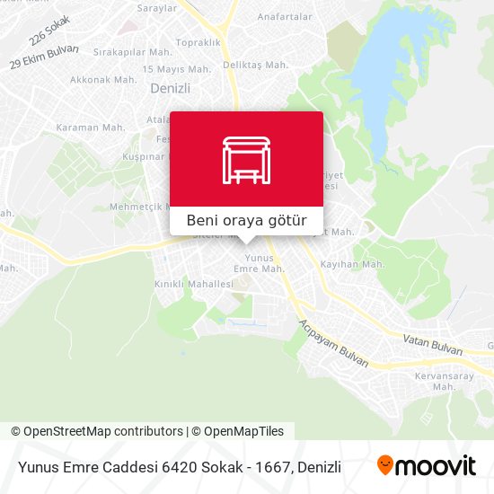 Yunus Emre Caddesi 6420 Sokak - 1667 harita