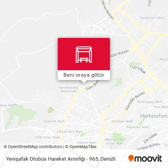 Yenişafak Otobüs Hareket Amirliği - 965 harita