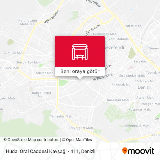 Hüdai Oral Caddesi Kavşağı - 411 harita