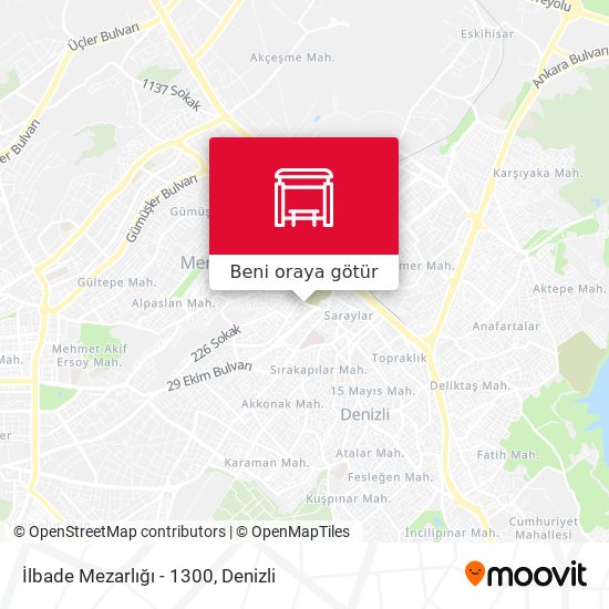 İlbade Mezarlığı - 1300 harita