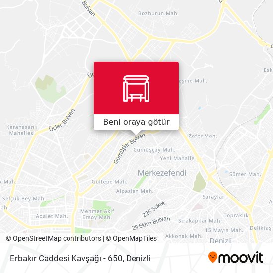 Erbakır Caddesi Kavşağı - 650 harita