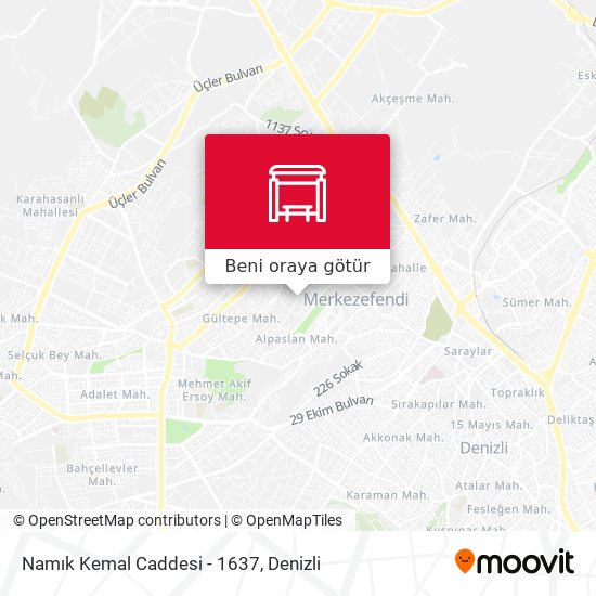 Namık Kemal Caddesi - 1637 harita