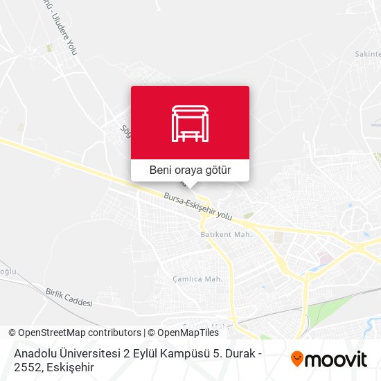 Anadolu Üniversitesi 2 Eylül Kampüsü 5. Durak - 2552 harita