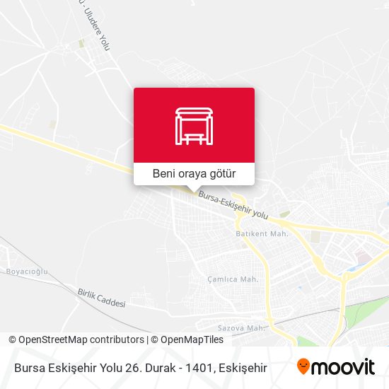 Bursa Eskişehir Yolu 26. Durak - 1401 harita