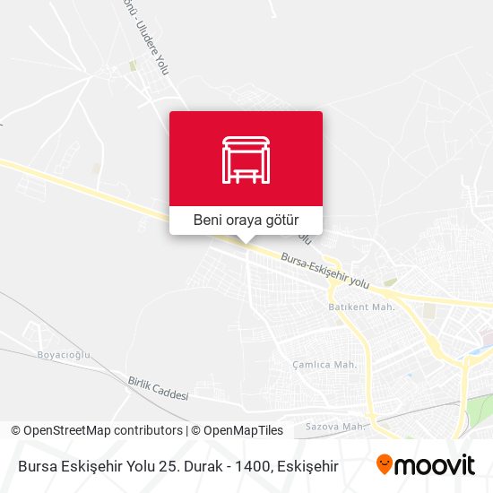 Bursa Eskişehir Yolu 25. Durak - 1400 harita