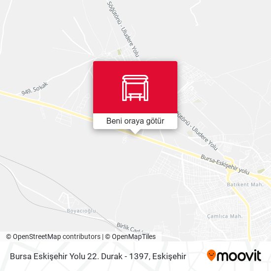 Bursa Eskişehir Yolu 22. Durak - 1397 harita
