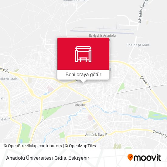 Anadolu Üniversitesi-Gidiş harita