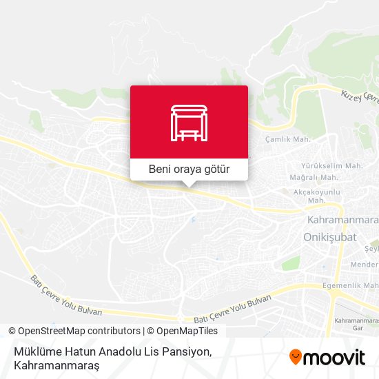 Müklüme Hatun Anadolu Lis Pansiyon harita