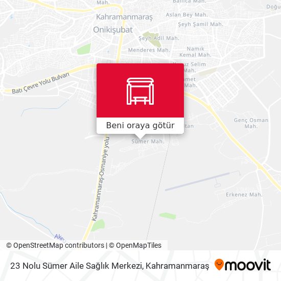 23 Nolu Sümer Aile Sağlık Merkezi harita