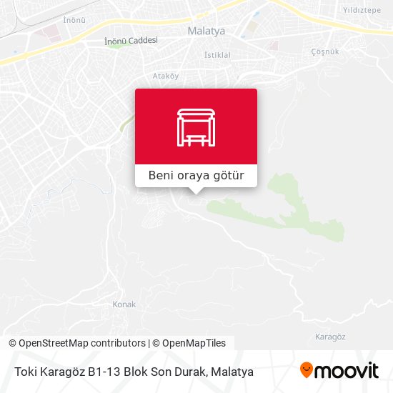 Toki Karagöz B1-13 Blok Son Durak harita