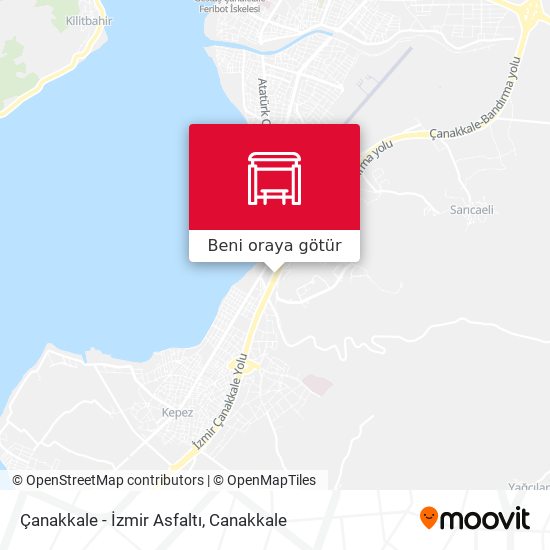 Çanakkale - İzmir Asfaltı harita