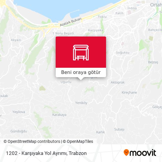 1202 - Karşıyaka Yol Ayrımı harita