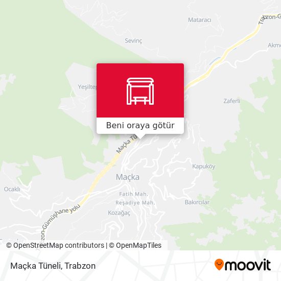 Maçka Tüneli harita
