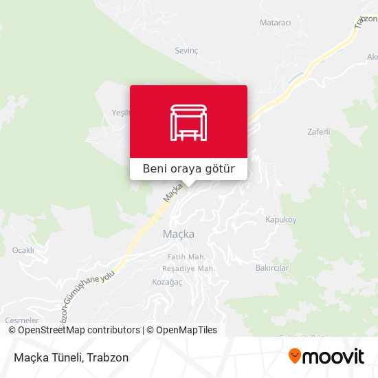 Maçka Tüneli harita