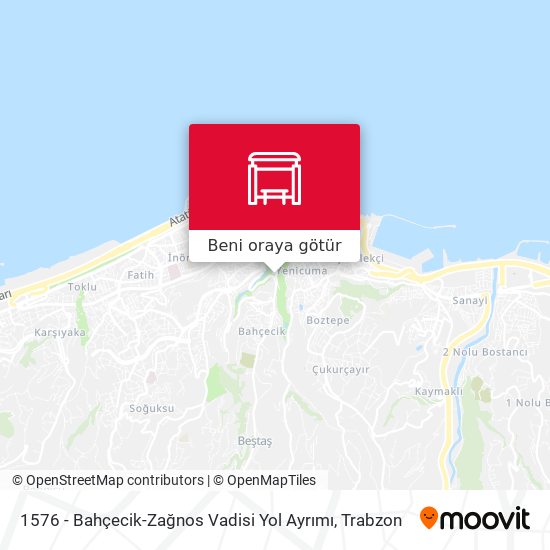 1576 - Bahçecik-Zağnos Vadisi Yol Ayrımı harita