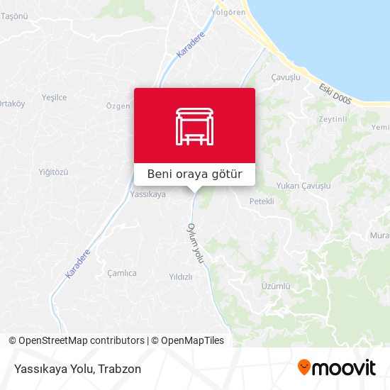Yassıkaya Yolu harita