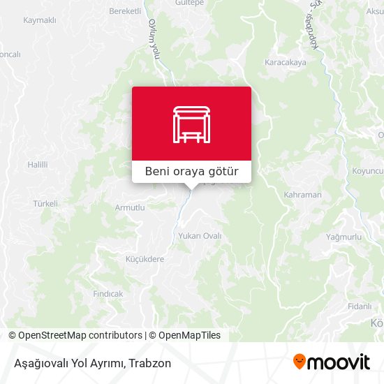 Aşağıovalı Yol Ayrımı harita