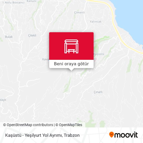 Kaşüstü - Yeşilyurt Yol Ayrımı harita