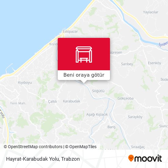 Hayrat-Karabudak Yolu harita