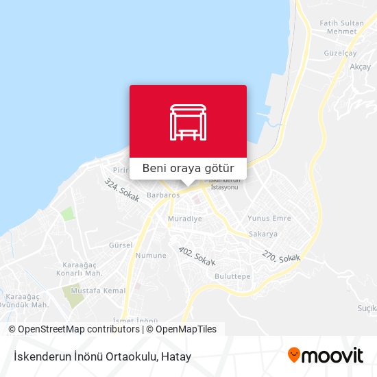 İskenderun İnönü Ortaokulu harita