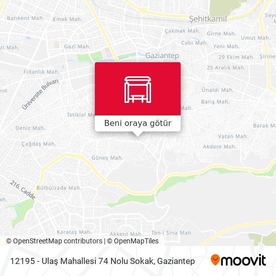 12195 - Ulaş Mahallesi 74 Nolu Sokak harita