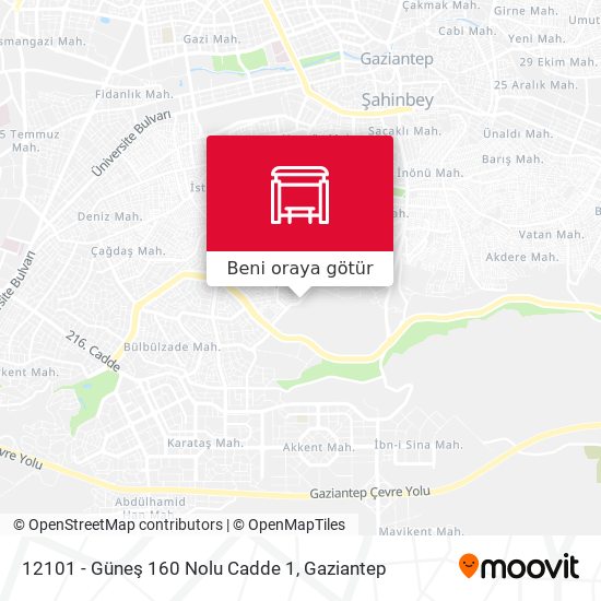 12101 - Güneş 160 Nolu Cadde 1 harita