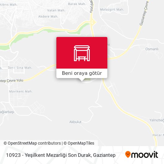 10923 - Yeşilkent Mezarliği Son Durak harita