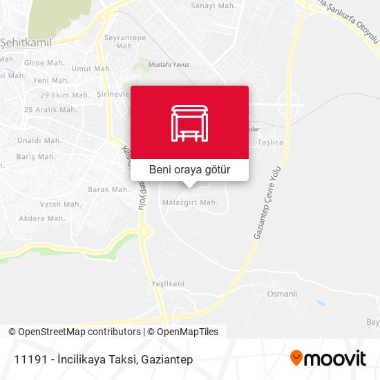 11191 - İncilikaya Taksi harita