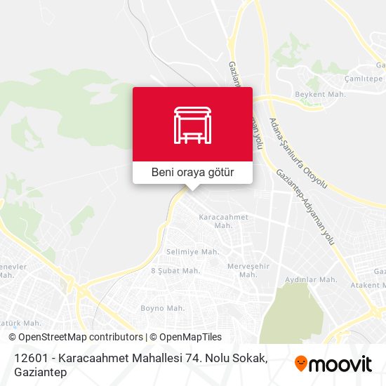 12601 - Karacaahmet Mahallesi 74. Nolu Sokak harita