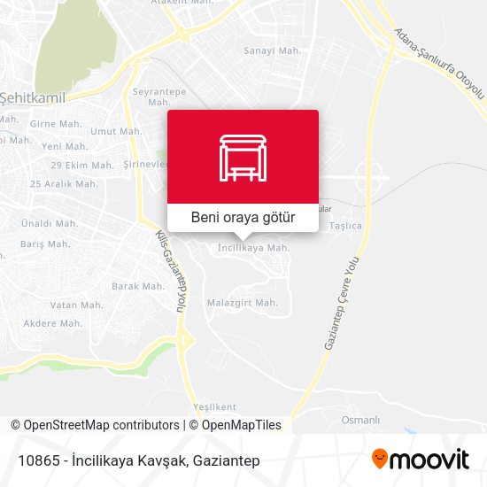 10865 - İncilikaya Kavşak harita
