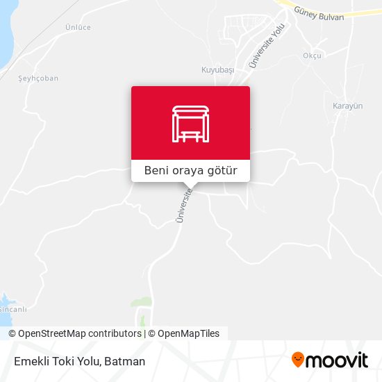 Emekli Toki Yolu harita