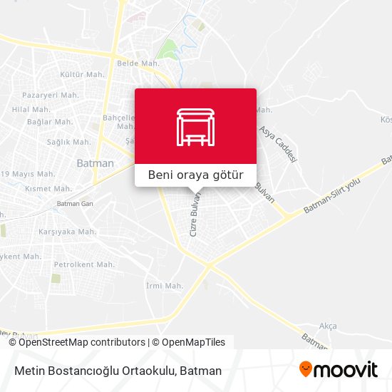 Metin Bostancıoğlu Ortaokulu harita