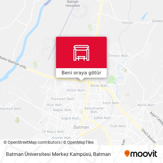 Batman Üniversitesi Merkez Kampüsü harita