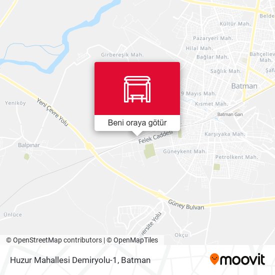 Huzur Mahallesi Demiryolu-1 harita