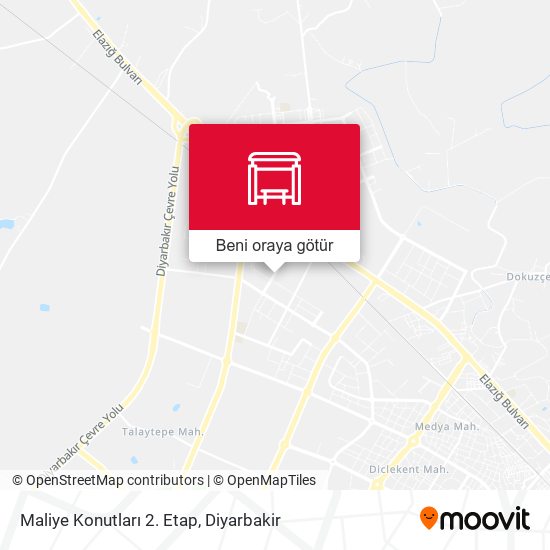 Maliye Konutları 2. Etap harita