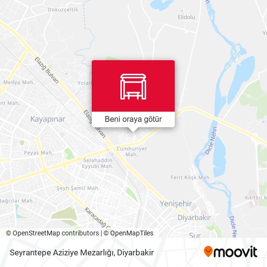 Seyrantepe Aziziye Mezarlığı harita