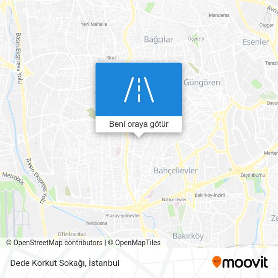 Dede Korkut Sokağı harita