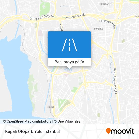 Kapalı Otopark Yolu harita