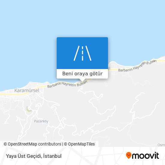 Yaya Üst Geçidi harita