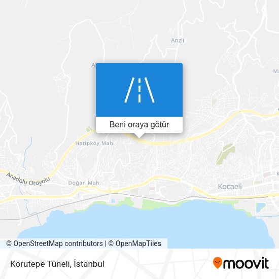Korutepe Tüneli harita