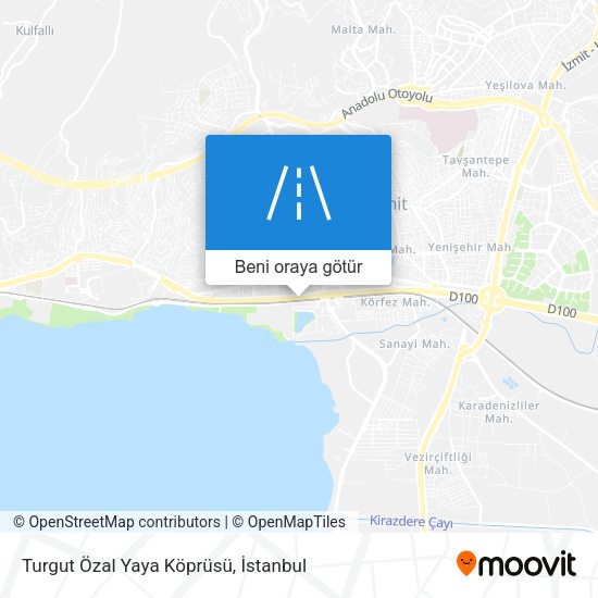 Turgut Özal Yaya Köprüsü harita