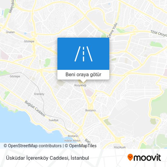 Üsküdar İçerenköy Caddesi harita