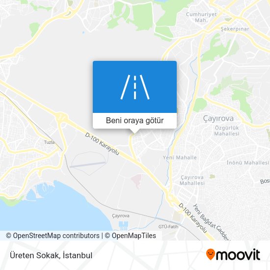 Üreten Sokak harita