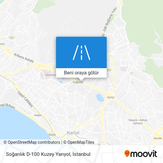 Soğanlık D-100 Kuzey Yanyol harita
